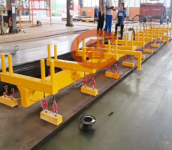 魯磁電永磁吸盤吊具吊運(yùn)鋼板單張多張一鍵控制